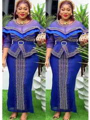2025 Elegant African Dresses for Women New Africa Clothing Plus Size Spring Wedding Party Long Dress Dashiki Ankara Outfits Robe