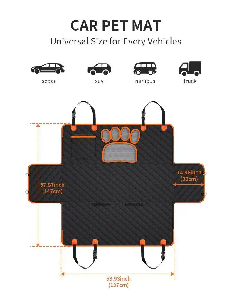Showlu waterproof dog car seat cover with breathable fabric, designed as a pet travel mattress for comfort and protection during car rides.