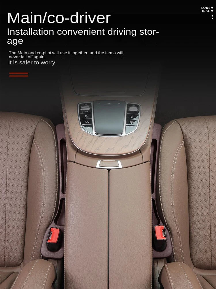 Showlu Smart General car seat gap storage organizer box fitting between seats and holding small items.