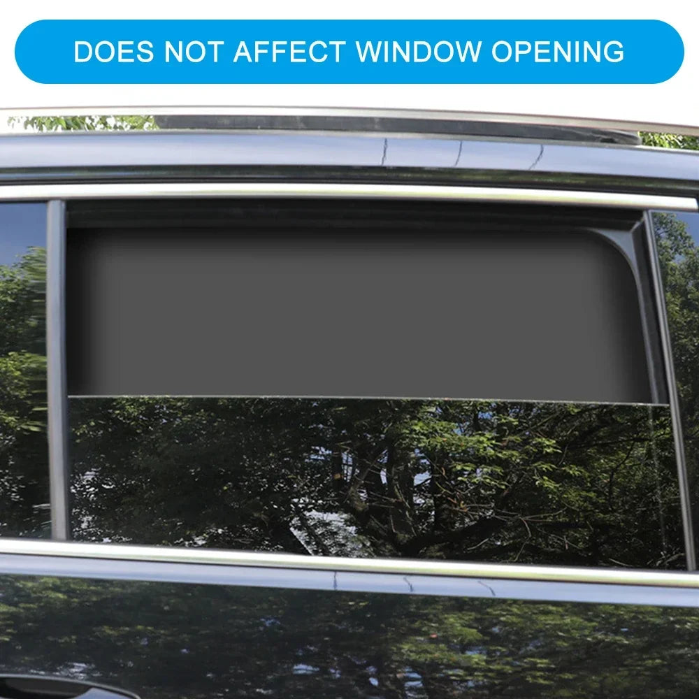 Showlu Smart General magnetic car sunshade covering a car window to reduce glare and keep the interior cool.