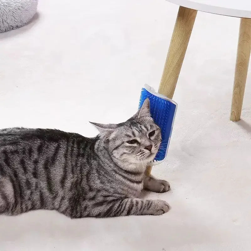 Self-cleaning cat massage comb with pet hair removal bristles, wall-mounted rubbing brush for cats, from Showlu Fashion Store.