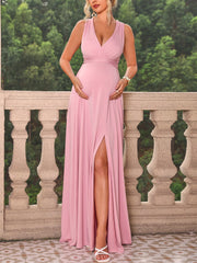 ItsRoya Solid Satin Cross Back Maternity Dress Elegant Party Evening Pregnant Gowns Side Split V Neck Photography Props Dresses