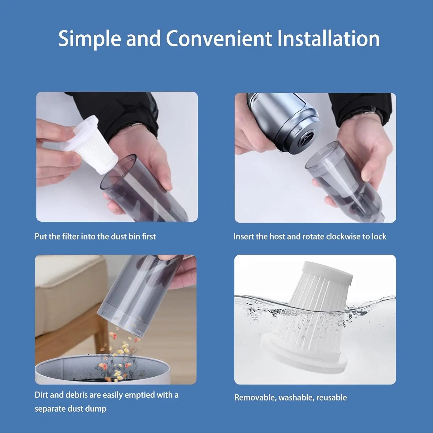 SHOWLU 95000PA cordless car vacuum cleaner, 3-in-1 handheld portable vacuum for car cleaning with compact design