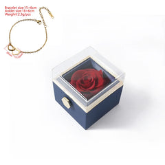 2024 New Valentine's Day Gift Double Heart Bracelets for Women Custom Engraved Name Steel Bracelets Eternal Rose Box Wedding Box