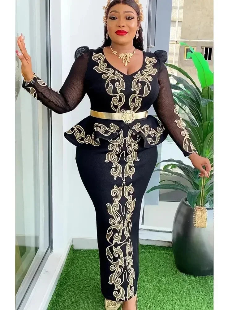 Elegant African Dashiki Ankara long dress by SHOWLU FASHION STORE, featuring vibrant patterns and a flowing, stylish design for women.