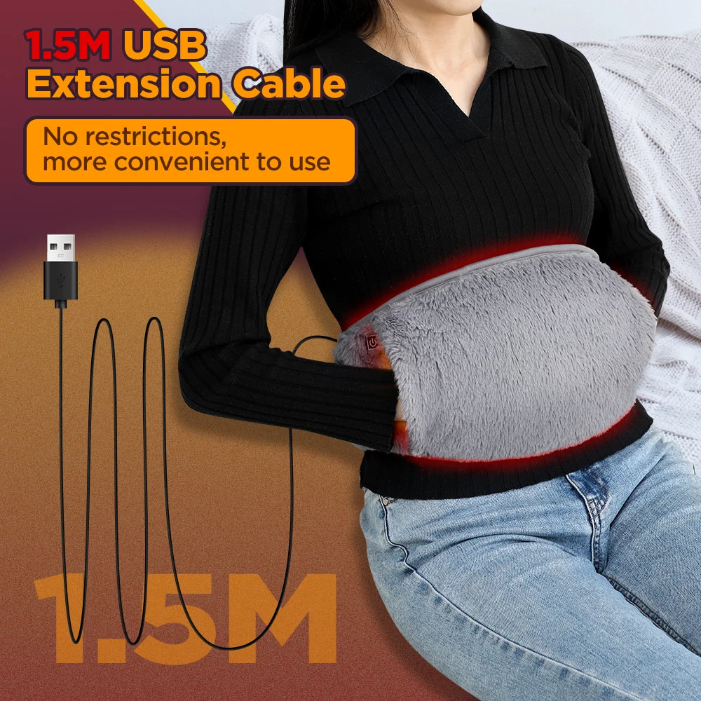Showlu Smart General USB electric heating waist belt with adjustable strap and graphene warm pad for targeted abdominal warmth.