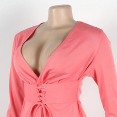Women's 2025 new fashion stand-up collar breasted split long-sleeved shirt tights suit