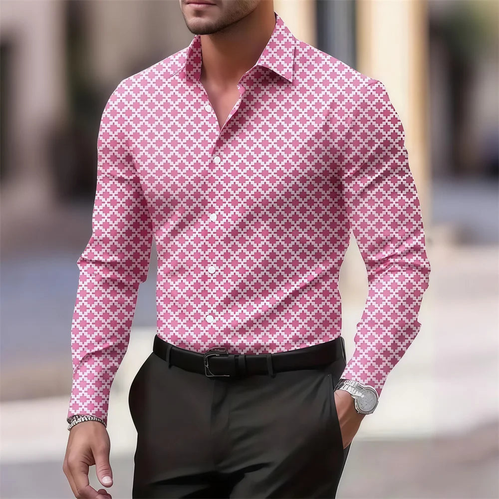 Men's summer retro plaid casual short sleeve Hawaiian shirt in 10 colors, stylish and comfortable, by Showlu Fashion Store.