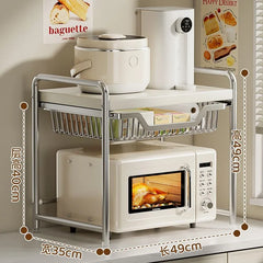 Kitchen Countertop Microwave Oven Shelf Rack Utensils Tableware Rice Cooker Storage Cupboard Air Fryer Shelf Organizer Holder