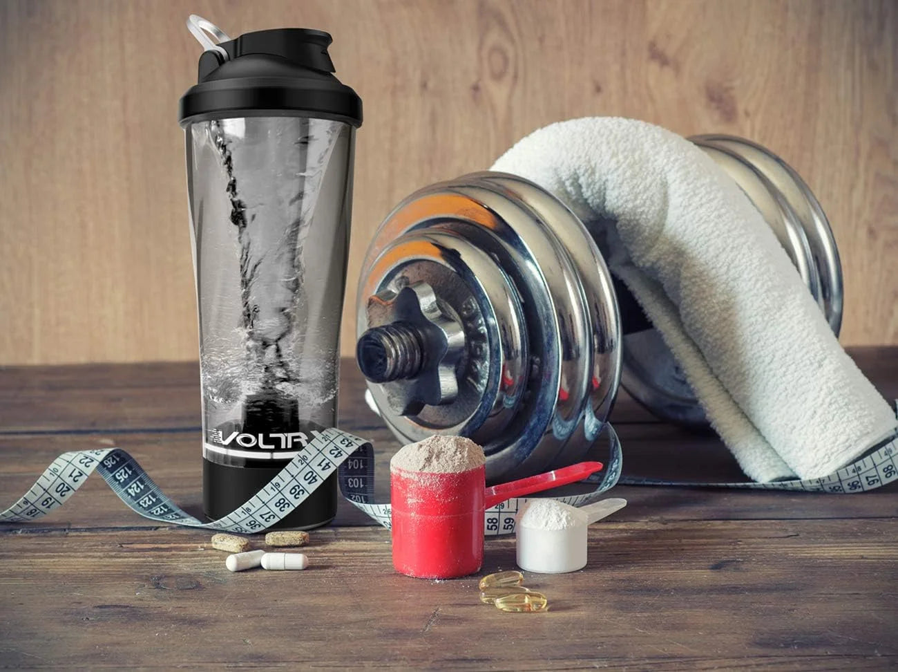 Showlu Electric Protein Shaker Bottle with 7000 RPM USB rechargeable mixer, sleek design for mixing supplements efficiently