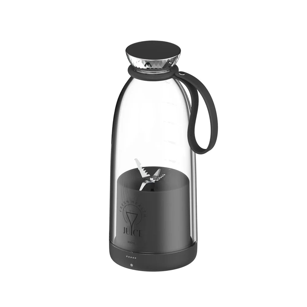 Portable wireless blender by SHOWLU FASHION STORE with 6 blades, 500ml capacity, USB juicer, and ice crushing function.