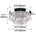 QihangLighting Mini LED Crystal Chandelier with 2-layer flush mount design, featuring sparkling crystal accents and modern illumination.