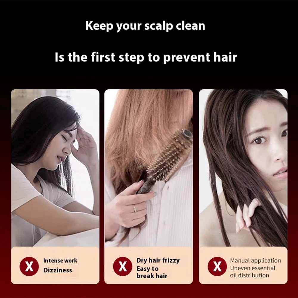 Red Light Scalp Massager Hair Growth Comb from Showlu Smart General with ergonomic handle and red LED lights for scalp therapy.