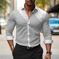 Men's long-sleeved casual shirt by Showlu Fashion, simple fall streetwear top with a stylish, relaxed fit for office or everyday wear.