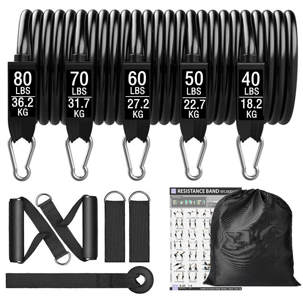 Showlu Smart General Resistance Band Pro Kit with multiple elastic bands for strength training and fitness workouts.