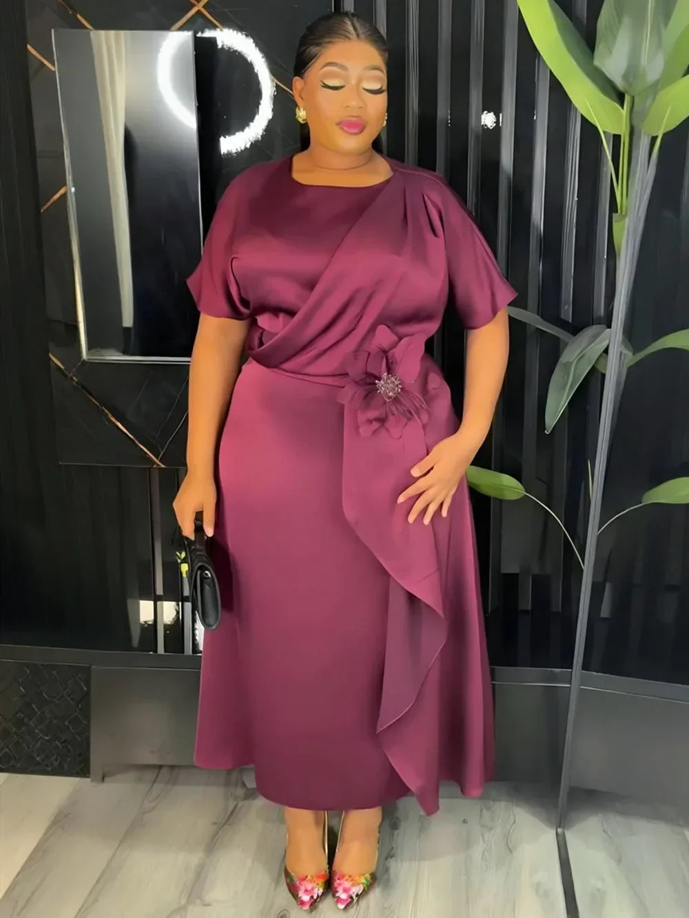 Elegant plus size African Dashiki Ankara gown featuring vibrant patterns and long flowing design, perfect for cultural celebrations.