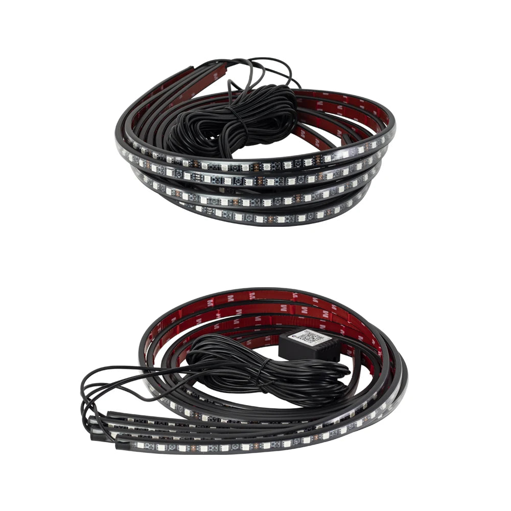 Showlu Smart General Car Underglow LED Kit with colorful LED strips for customizable vehicle lighting effects.