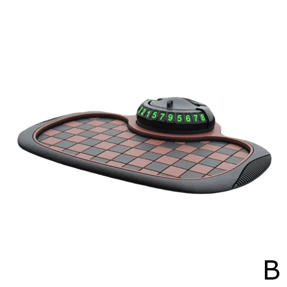 Car dashboard anti-slip mat from Showlu Fashion Store, showing a textured black surface designed to hold items securely in place.