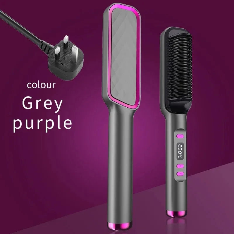 Showlu Smart General electric hair straightener comb heated to 220°C with fast heat-up, designed for smooth, sleek hair styling.