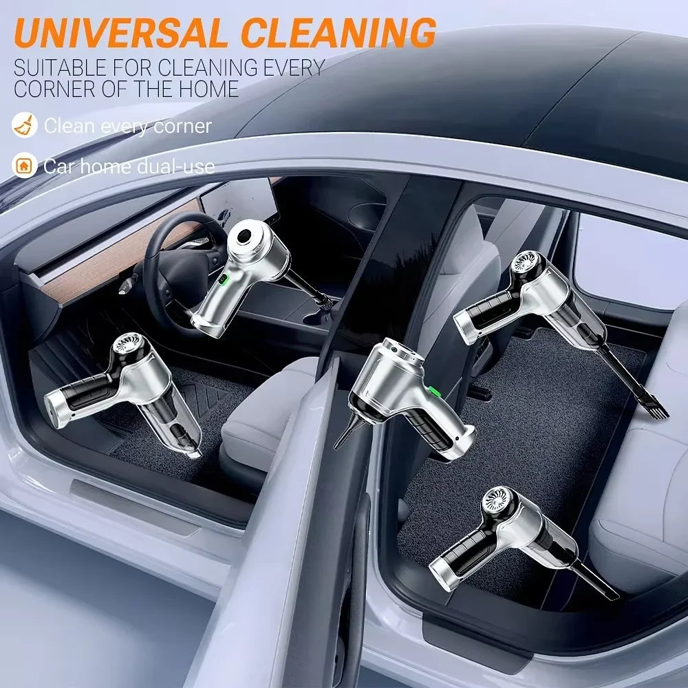 Black SZUK Mini Car Vacuum Cleaner by SHOWLU FASHION STORE with handheld design and powerful 638000Pa suction, wireless operation.