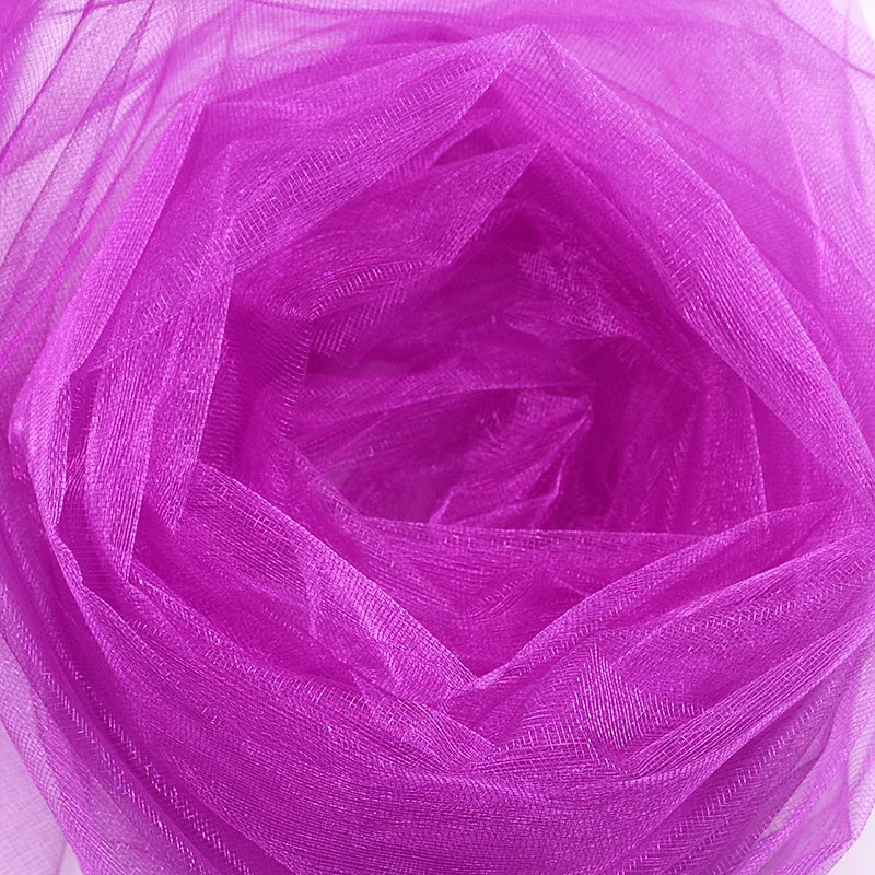 Sheer white organza tulle fabric roll with crystal accents for wedding arch decor, party backdrops, or baby shower decorations.
