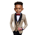 Stylish Slim Fit Boy's Suit Set 3 Pieces Tuxedo For Formal Occasion Blazer Vest And Pants Kids Outfit For Wedding Prom
