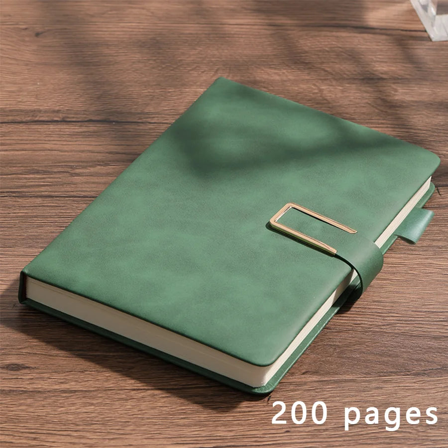 Personalized vintage A5 leather notebook with soft cover, featuring Showlu Fashion Store branding and customizable cover design.