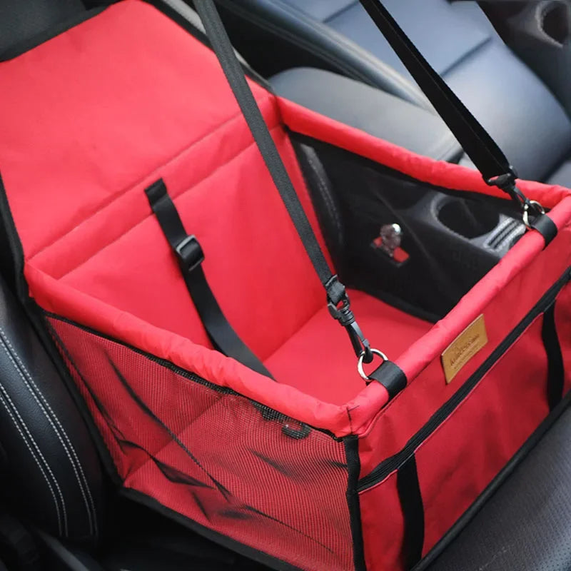 Showlu Waterproof Mesh Pet Car Seat Bag and Folding Dog Travel Mat in black, designed for pet comfort and travel convenience.