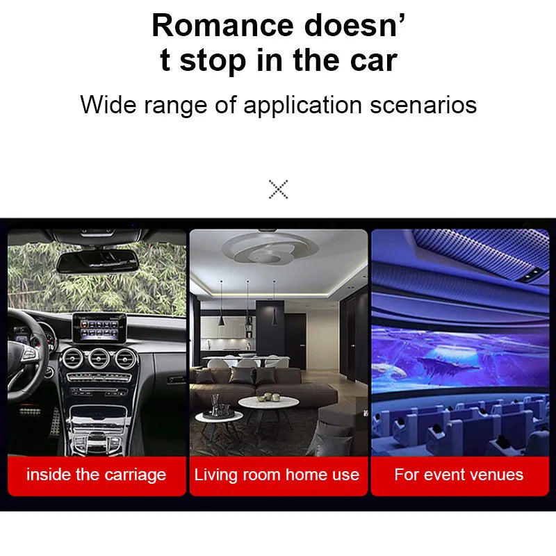 Showlu Smart General Car LED Roof Star Light installed on vehicle ceiling, creating a starry sky effect inside the car.