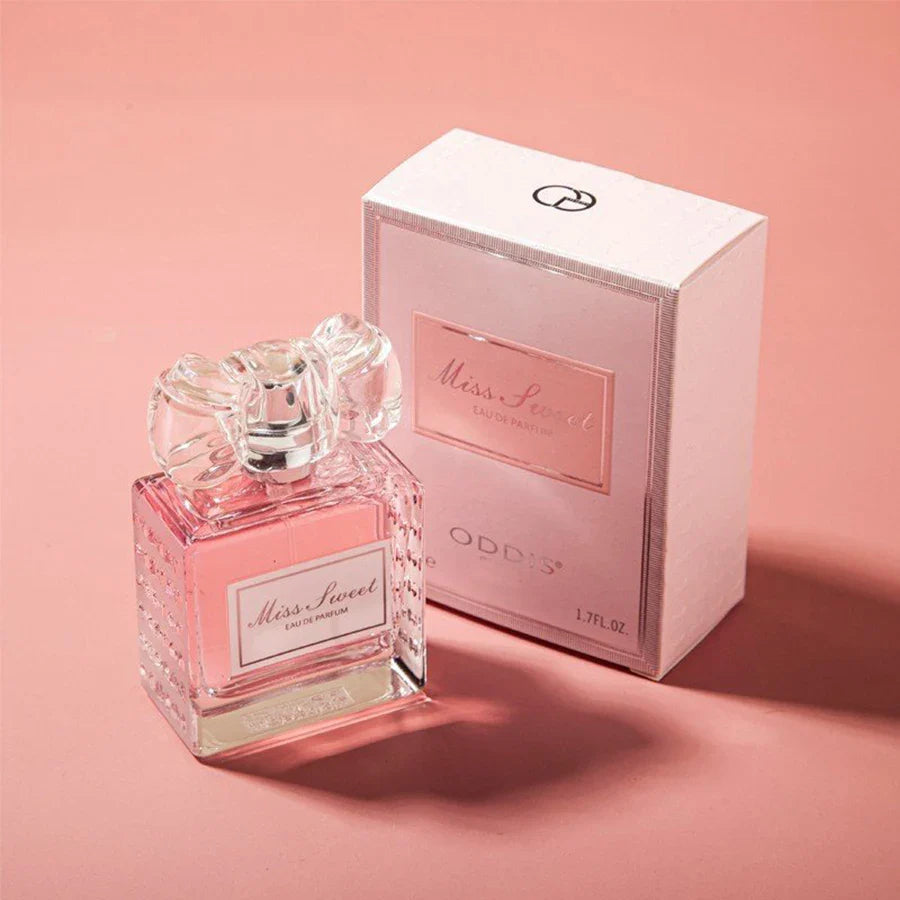 Floral Eau de Parfum for women featuring rose and peach notes in a 50ml bottle, with elegant packaging and floral design.