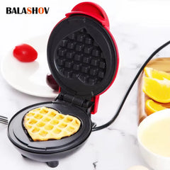 Mini Electric Waffle Maker Non-Stick 350W Compact
