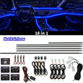 RGB car ambient light strip by Showlu Smart General, 18-inch length, app-controlled colorful LED lighting for vehicle interior.