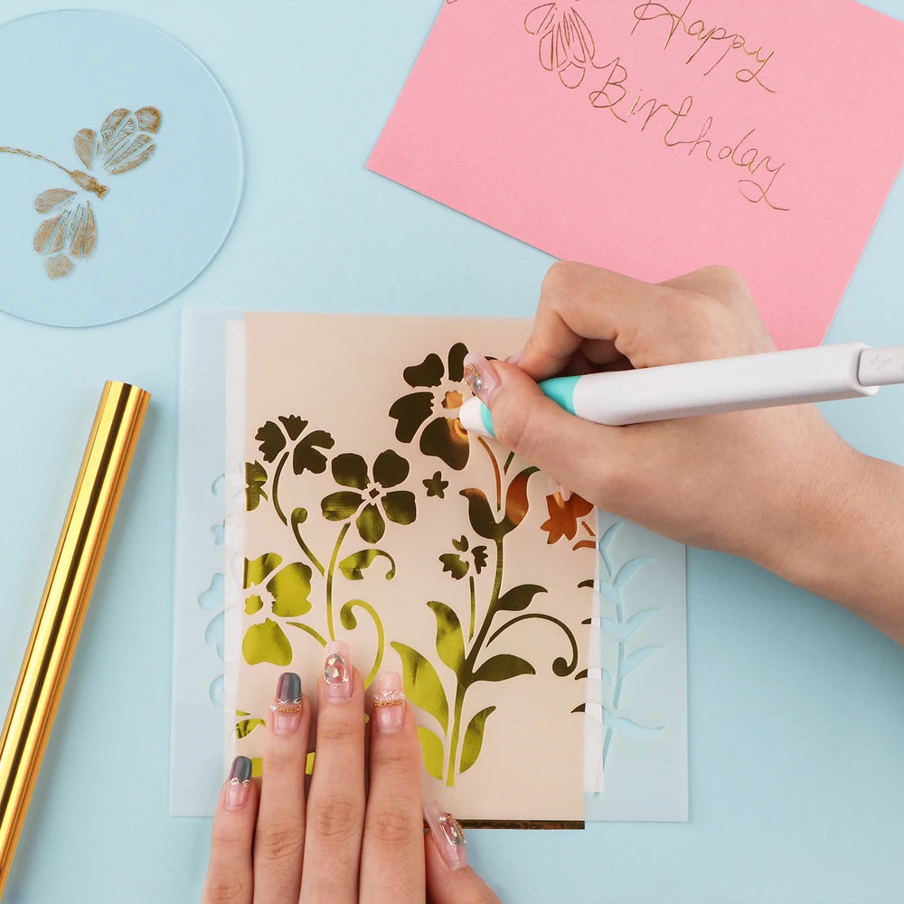 Showlu Smart General USB Hot Foil Pen 0.8mm DIY craft tool with metal tip for foil stamping and embossing on paper and craft projects.