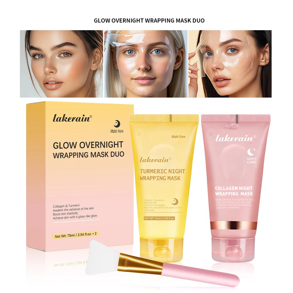 SHOWLU FASHION STORE ibcccndc Collagen Jelly Cream firming overnight peel-off facial mask applied on face with smooth, glowing skin