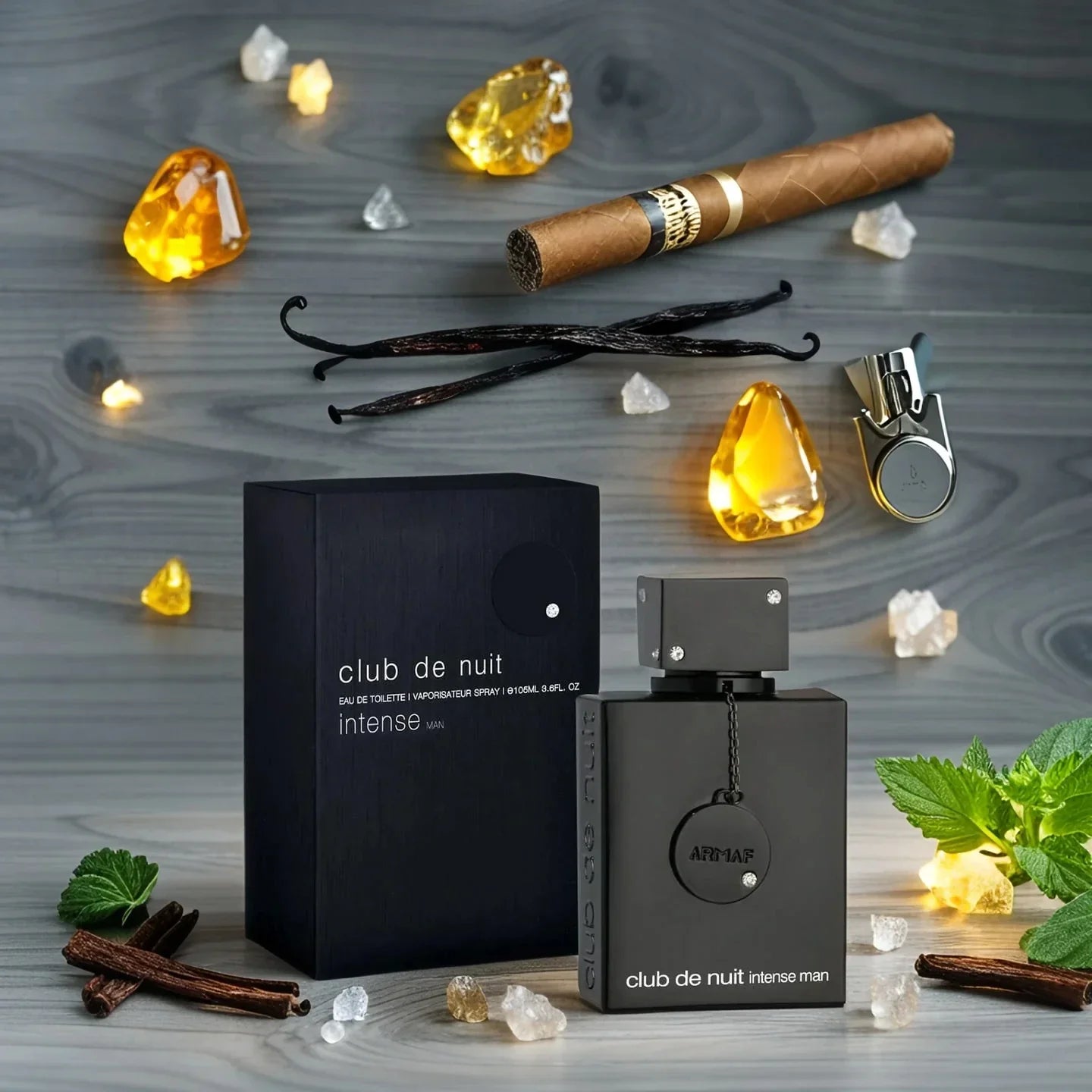 Armaf Club de Nuit Intense men's EDT perfume in black bottle, 3.4 fl oz, stylish packaging with sleek design