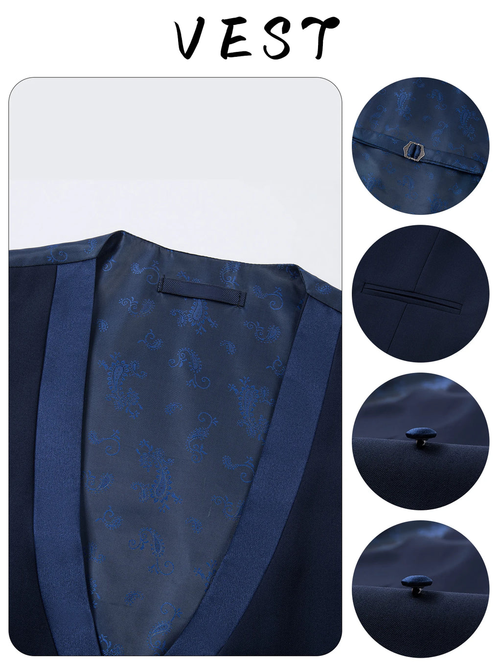 Showlu men's beaded slim fit wedding suit, 3-piece groom tuxedo set featuring tailored jacket, vest, and pants, with detailed beaded accents.