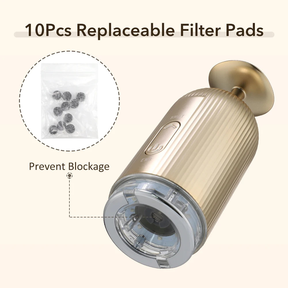 Hailicare electric facial massager with vacuum face cupping and skin lifting features, shown in use on skin.