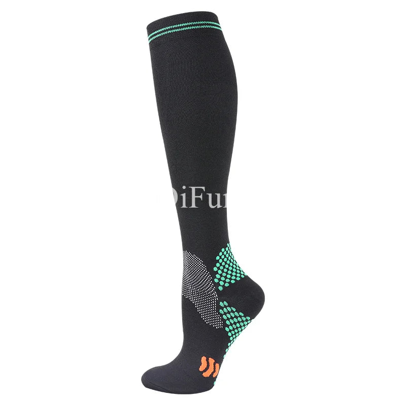 Showlu Fashion Store compression socks with 20-30 mmHg for medical use, featuring a knee-high design ideal for travel and maternity.