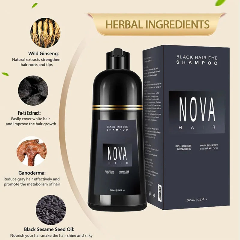 LANBENA Nova Moisturizing Hair Dye Shampoo by SHOWLU FASHION STORE, natural quick dyeing shampoo with nourishing formula.