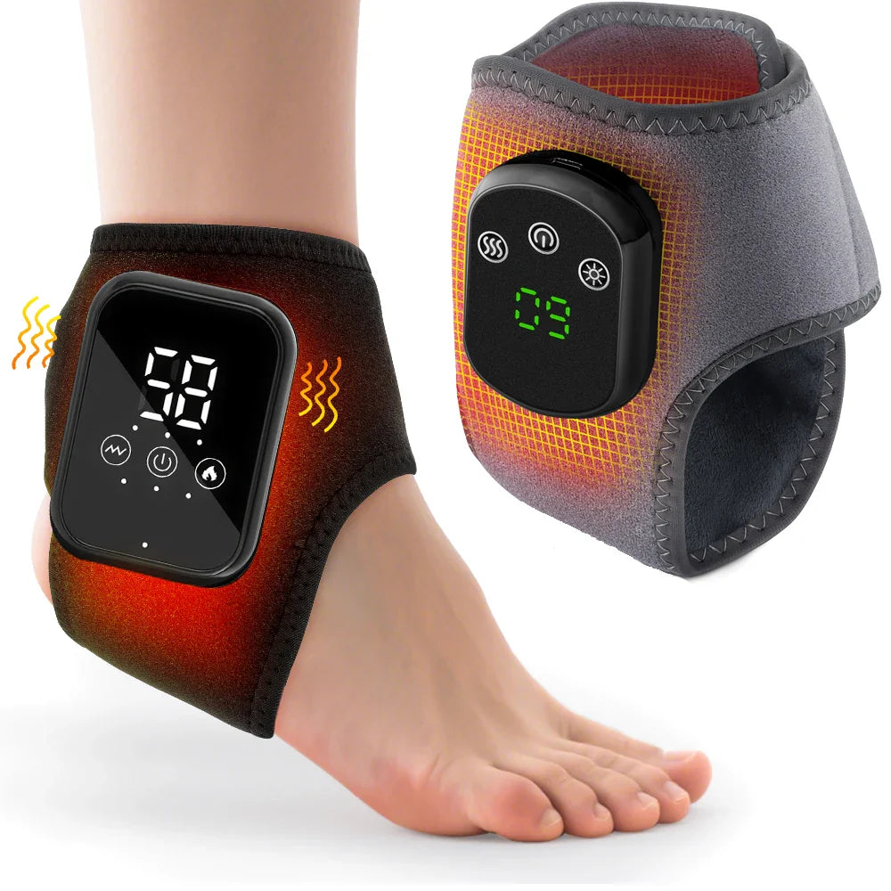 DearBeauty electric ankle massager with infrared heat and vibration wrap, designed for soothing ankle pain relief and relaxation.