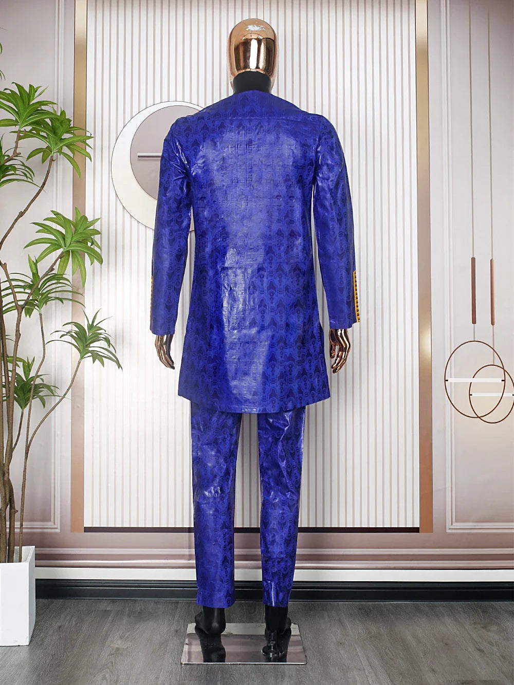 African dashiki 2-piece men's cotton bazin suit with embroidery, traditional African style from SHOWLU FASHION STORE.