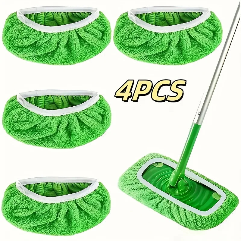 Showlu Fashion Store reusable mop pads with ultra-fine fibers, high water absorption, and secure fit for standard mops.