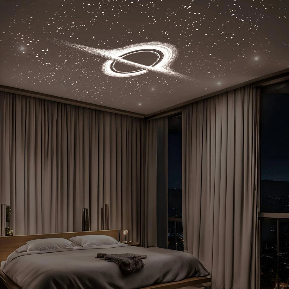 Showlu Smart General Car LED Roof Star Light installed on vehicle ceiling, creating a starry sky effect inside the car.