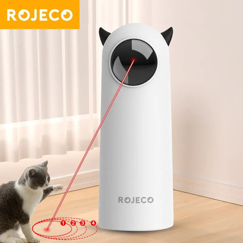 Showlu Smart General ROJECO automatic cat laser toy with spinning laser pointer and playful design for feline entertainment.