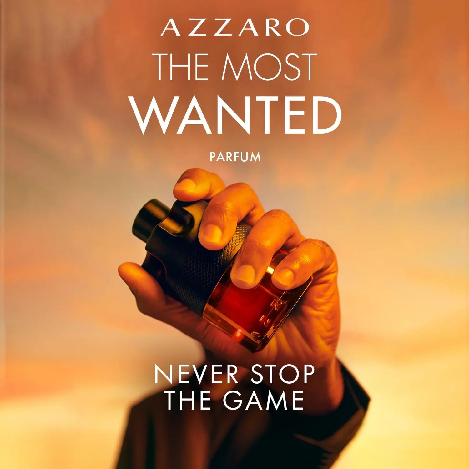 Spicy men's cologne bottle of Azzaro The Most Wanted Parfum – Intense fragrance, sleek design, and bold packaging.