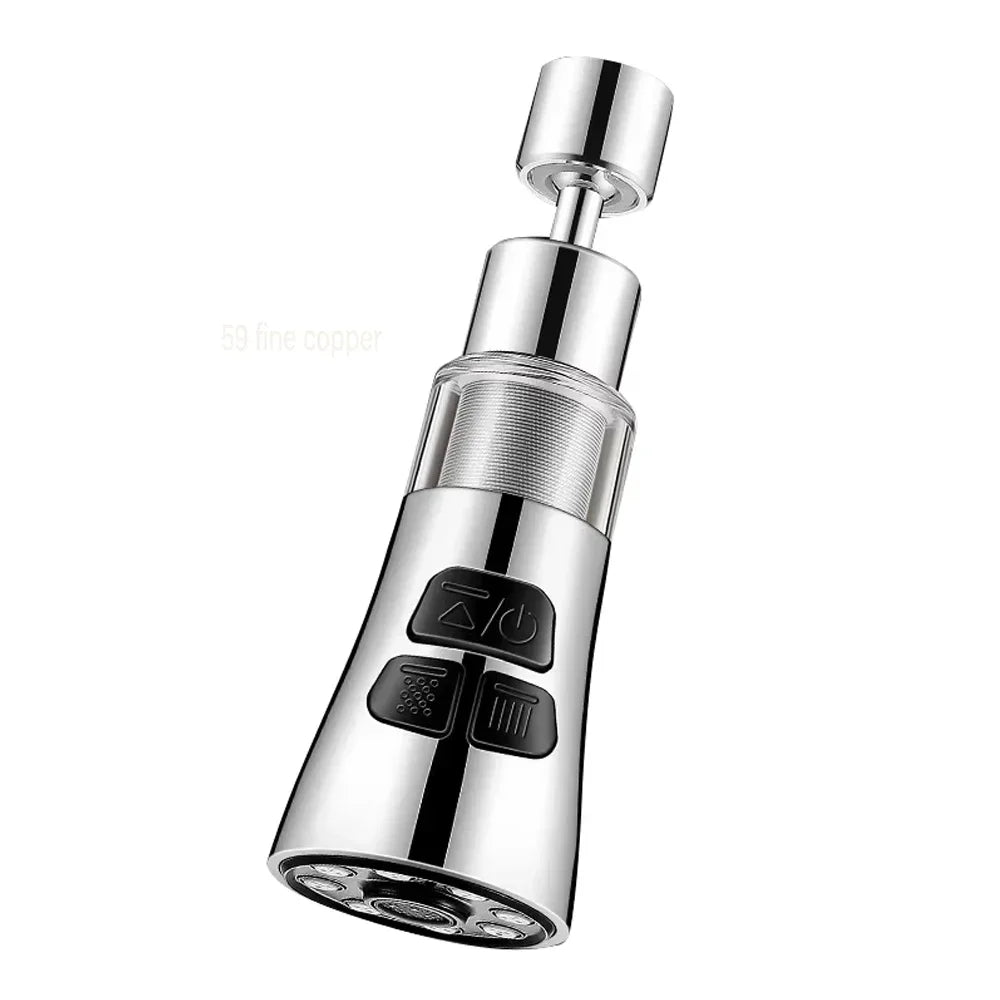 Showlu 360° rotating kitchen faucet extender with ABS splash filter nozzle, enhances water flow and coverage in the kitchen sink.