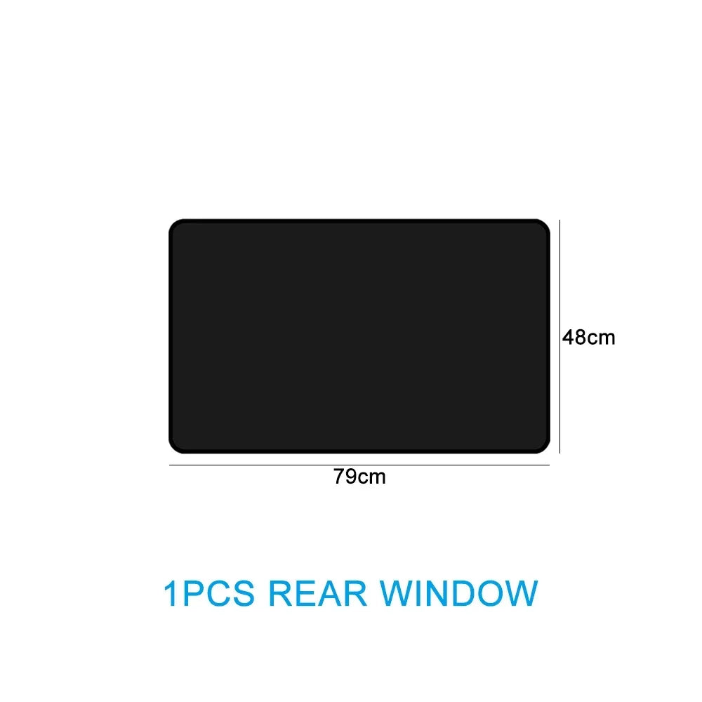 Magnetic car sunshade by Showlu Smart General installed on vehicle windshield to block sunlight and reduce interior heat.