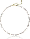 Hengsheng white freshwater pearl choker necklace with 5-7mm oval pearls, elegant jewelry for women