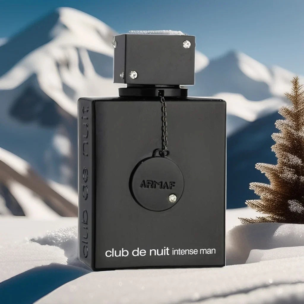 Armaf Club de Nuit Intense Men EDT bottle with citrus, aromatic, woody scent, displayed on a neutral background