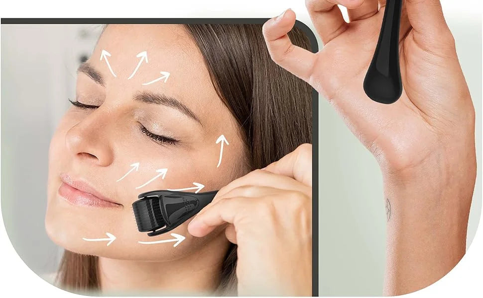Showlu Smart General beard growth roller with stainless steel rollers for stimulating facial hair growth.
